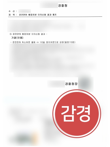 부산변호사 조력 | 운전면허취소처분, 정지처분으로 감경한 부산변호사