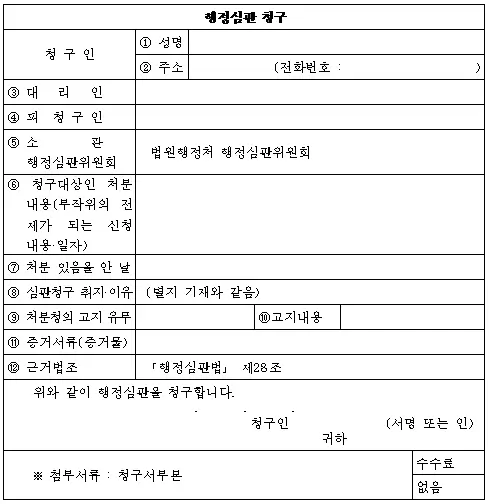 법무법인 대륜 행정심판청구서 작성 방법
