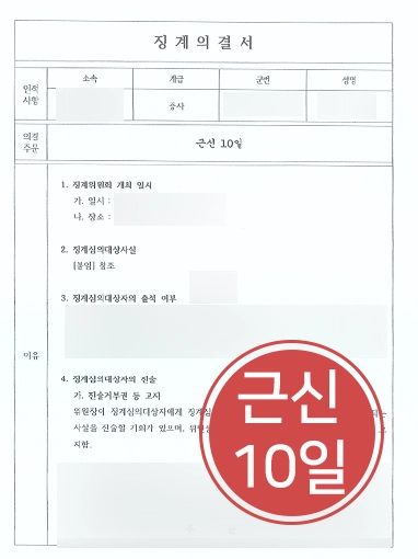 군인징계 | 중사 품위유지의무 위반 혐의, 중징계 방어
